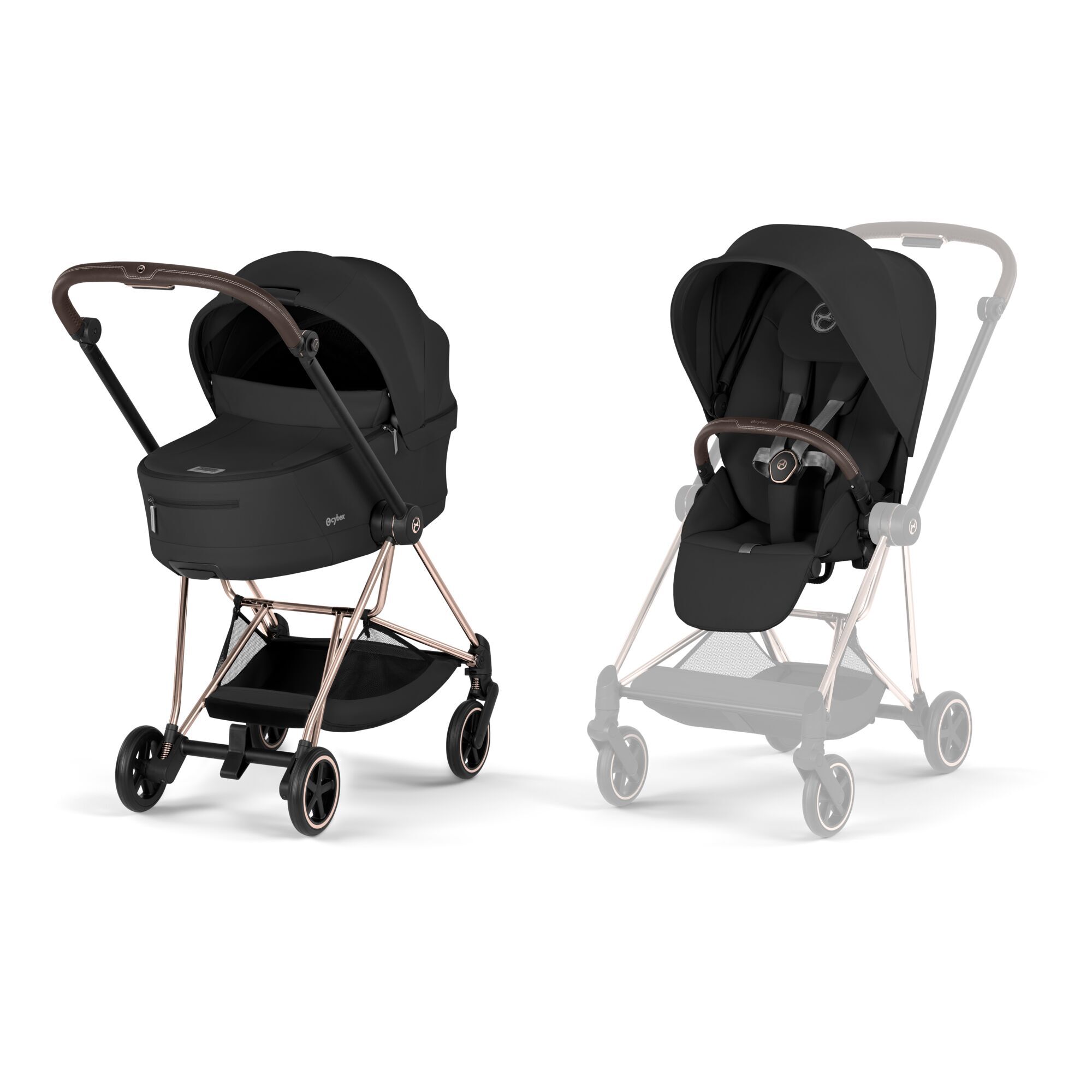CYBEX Mios Bundle - Sepia Black (Rosegold Frame) in Sepia Black (Rosegold Frame) large-cybex-row image number 1