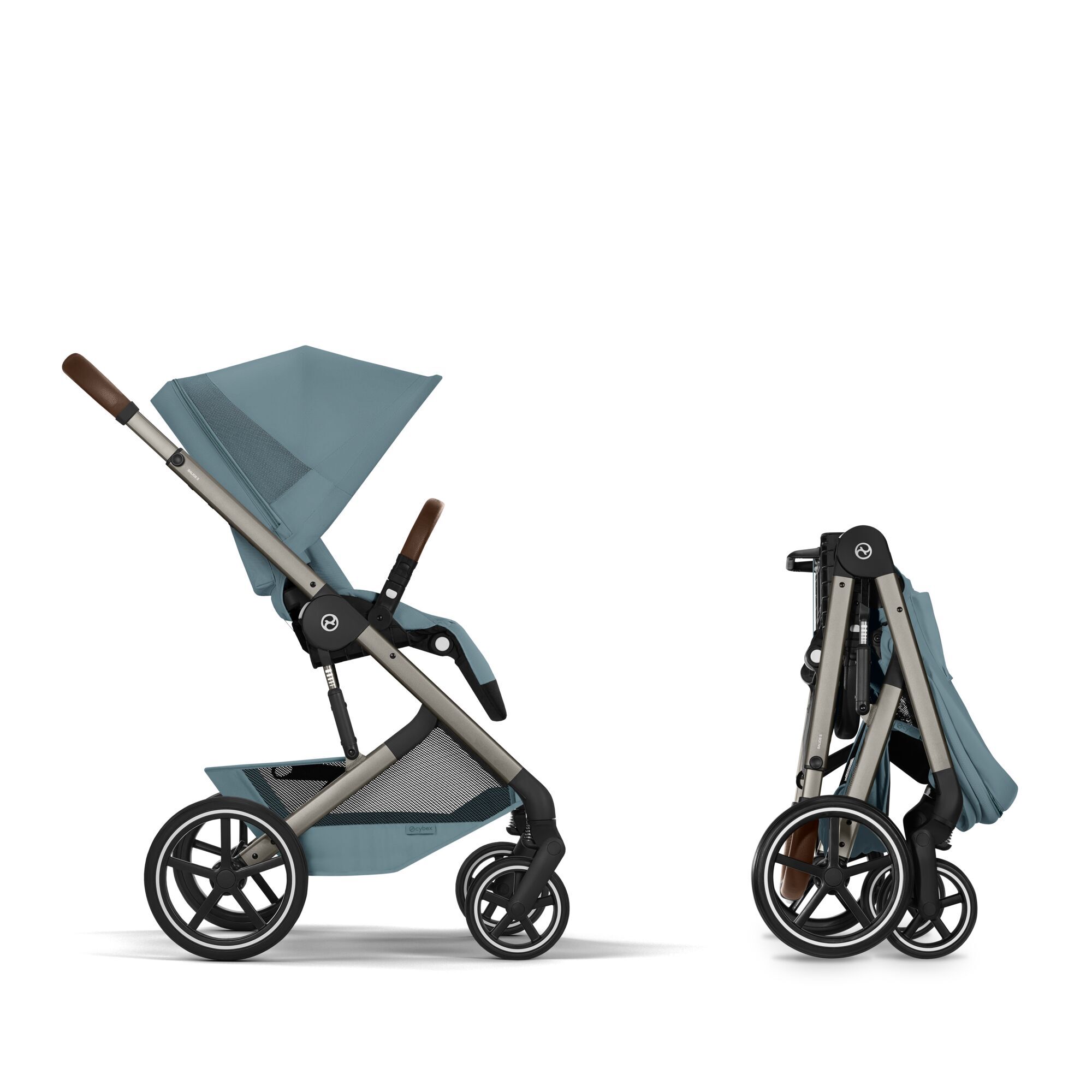 CYBEX Balios S Lux with Fold Cot - Stormy Blue (Taupe Frame) in Stormy Blue (Taupe Frame) large-cybex-gb image number 9