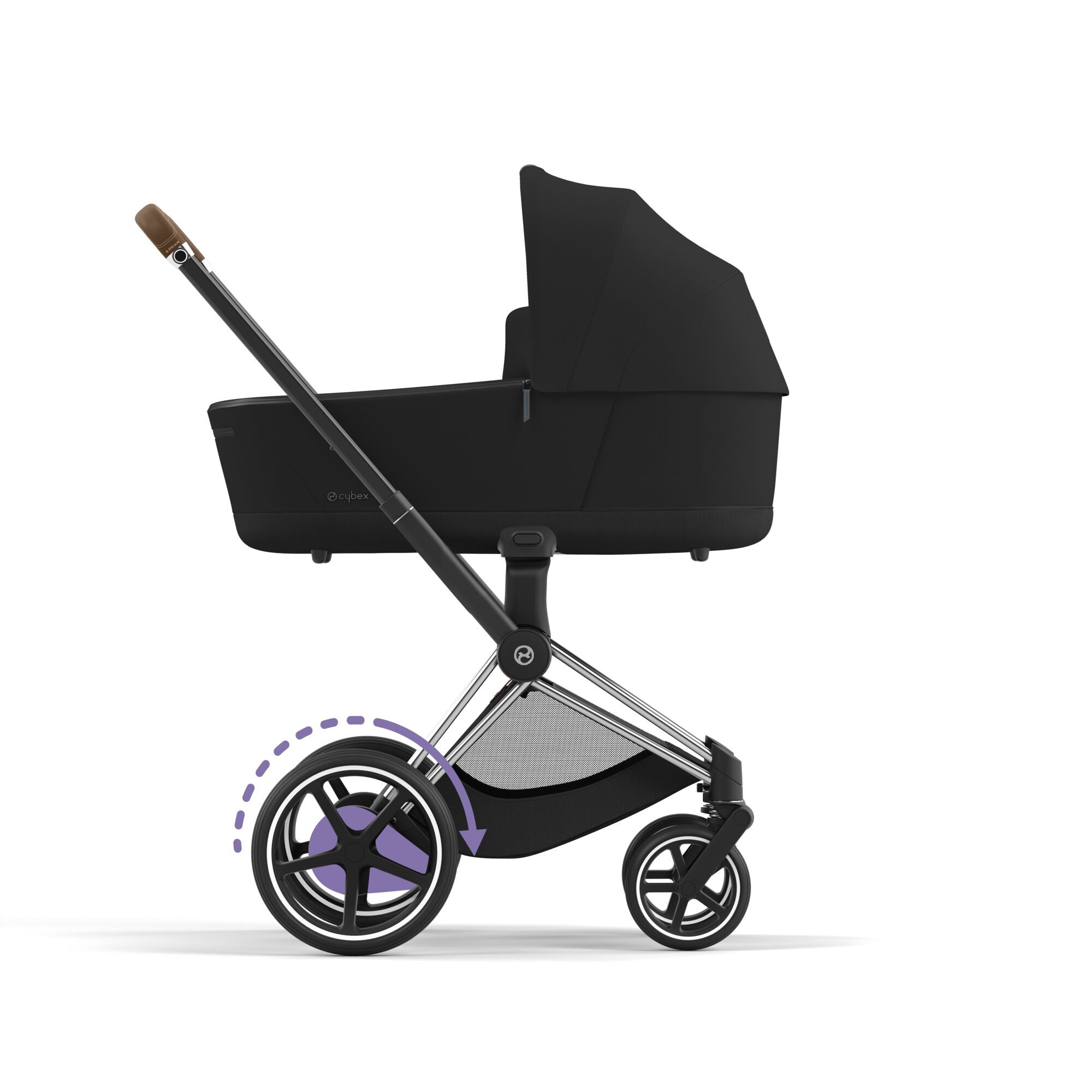 CYBEX e-Priam Frame - Chrome With Brown Details in Chrome With Brown Details large-cybex-ca image number 4