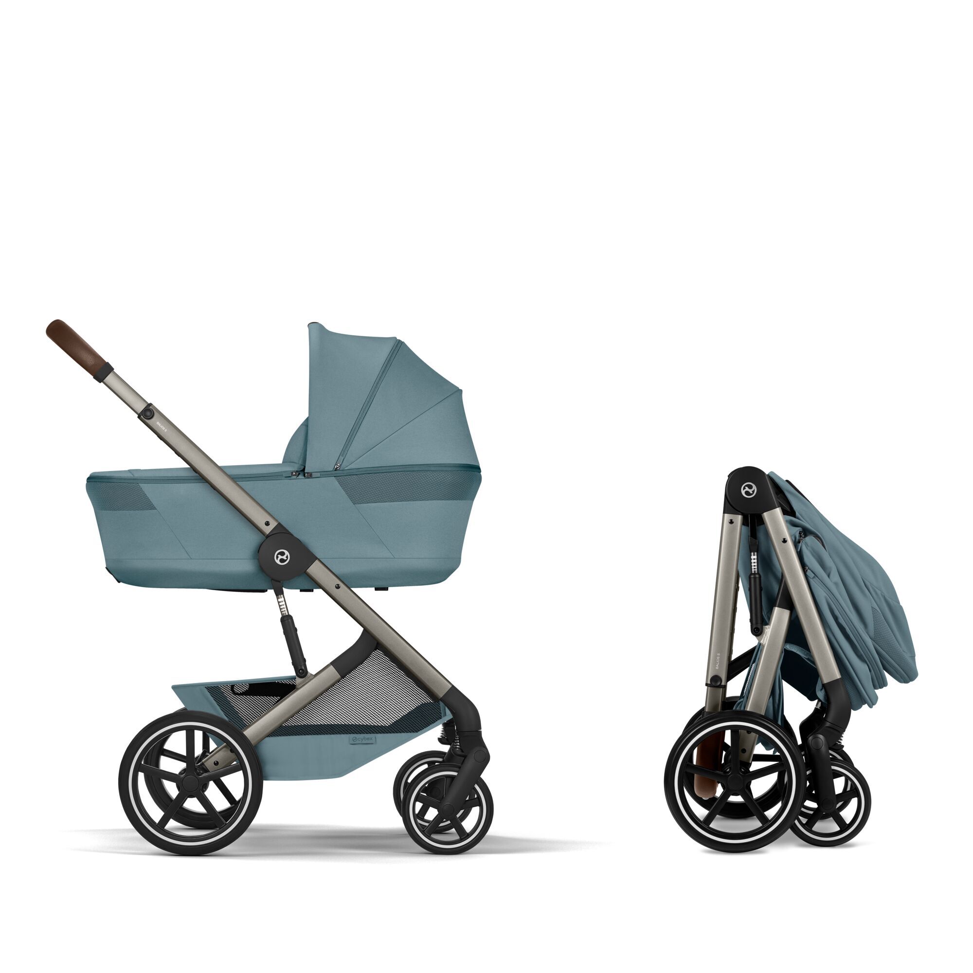 CYBEX Balios S Lux with Fold Cot - Stormy Blue (Taupe Frame) in Stormy Blue (Taupe Frame) large-cybex-gb image number 4