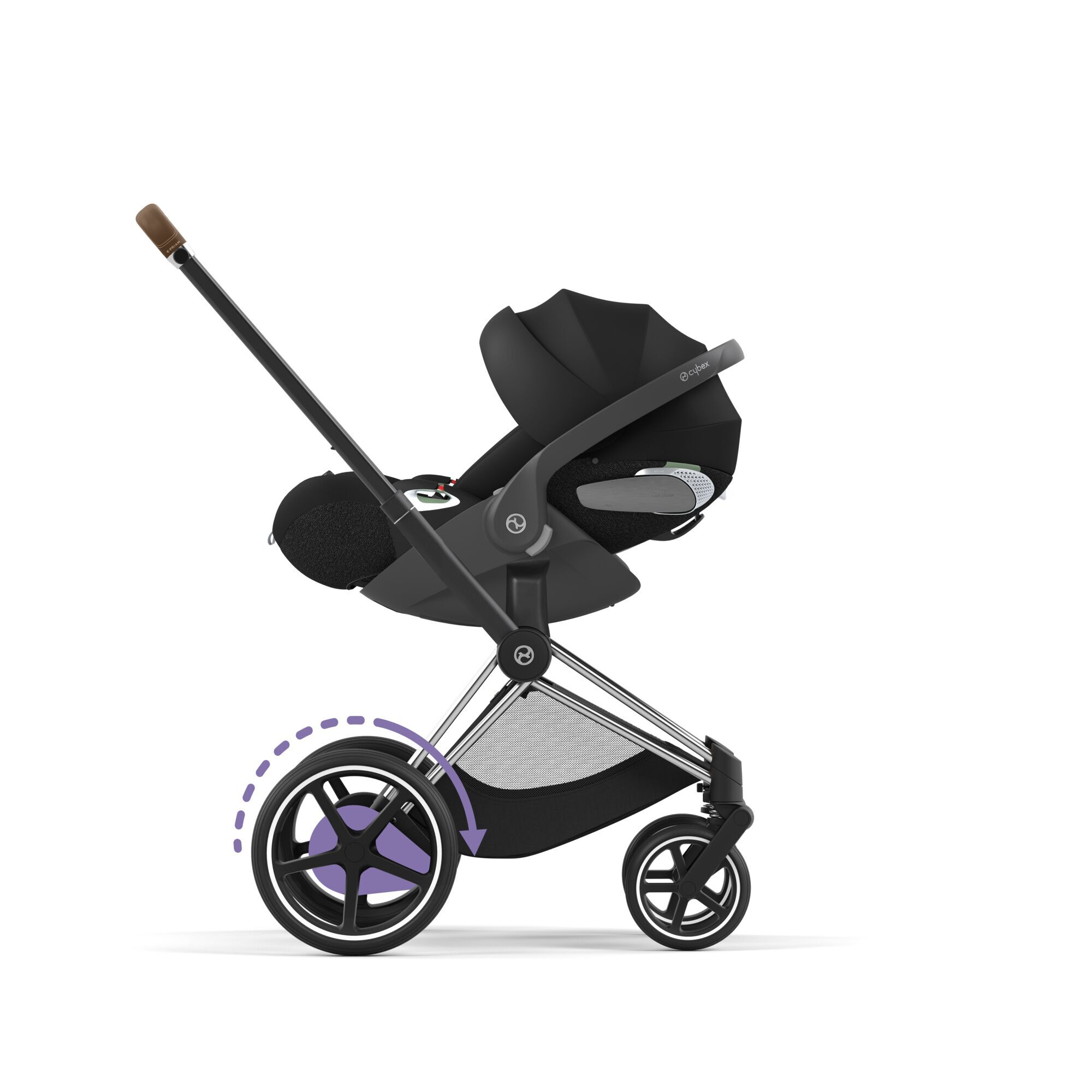 CYBEX e-Priam Frame - Chrome With Brown Details in Chrome With Brown Details large-cybex-imea image number 5
