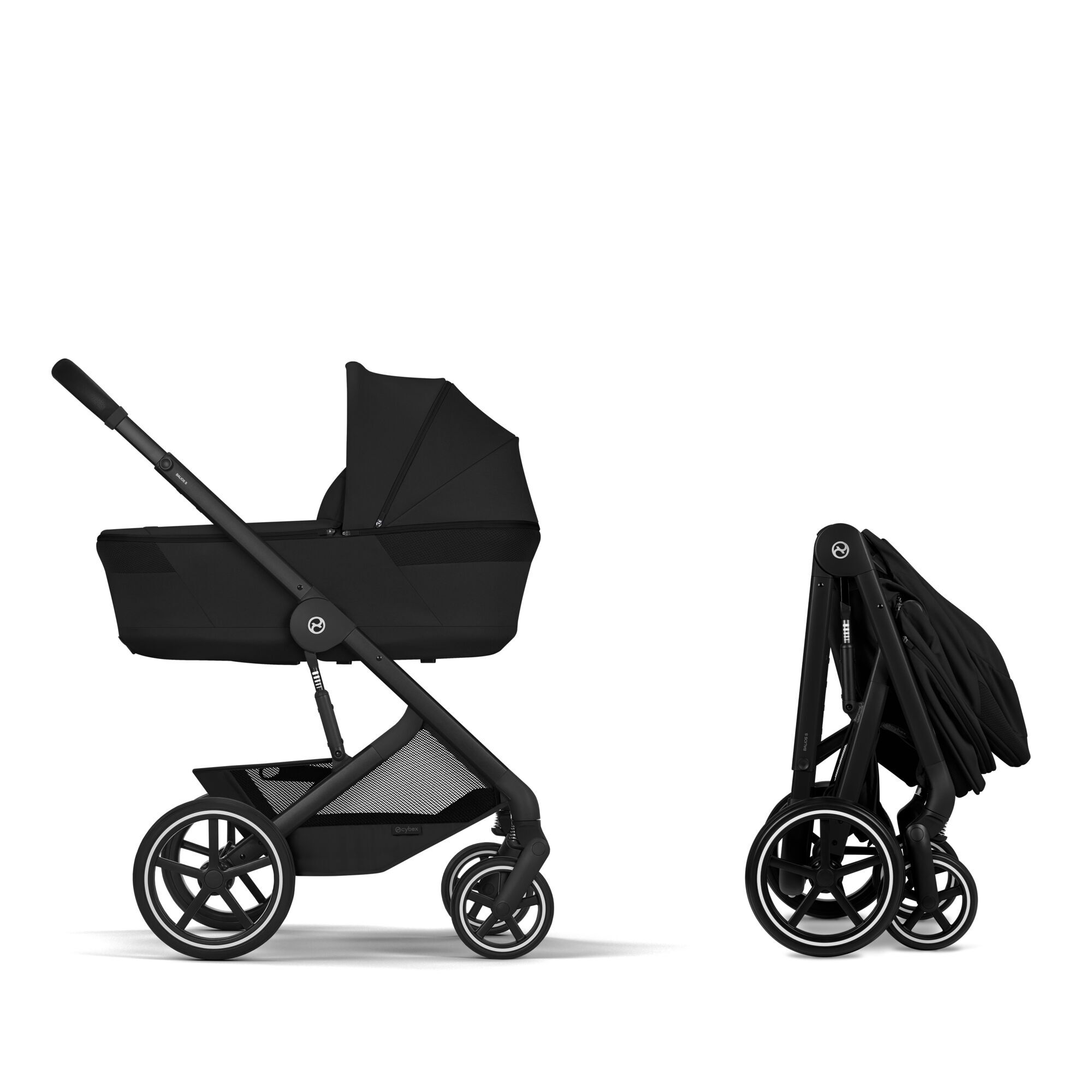CYBEX Balios S Lux with Fold Cot - Moon Black (Black Frame) in Moon Black (Black Frame) large-cybex-gb image number 4