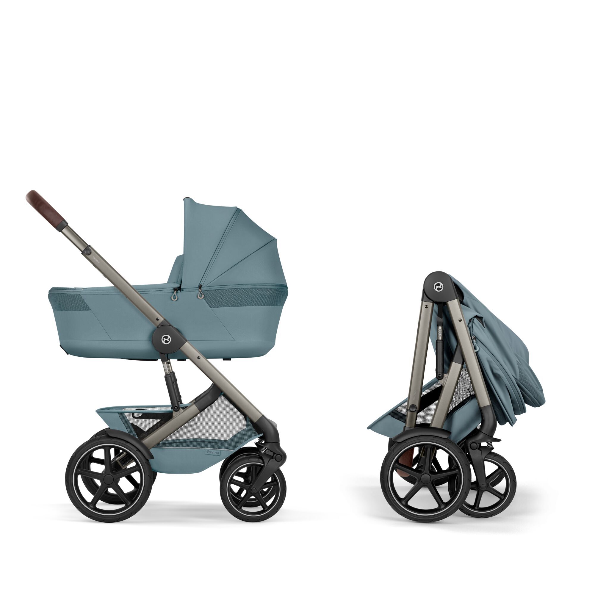 CYBEX Talos S Lux with Fold Cot - Stormy Blue (Taupe Frame) in Stormy Blue (Taupe Frame) large-cybex-gb image number 5