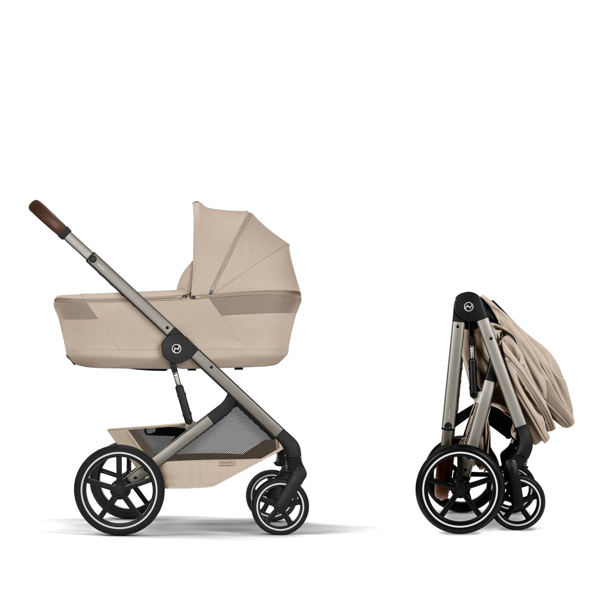 CYBEX Balios S Lux with Fold Cot - Almond Beige (Taupe Frame) in Almond Beige (Taupe Frame) large-cybex-gb image number 4