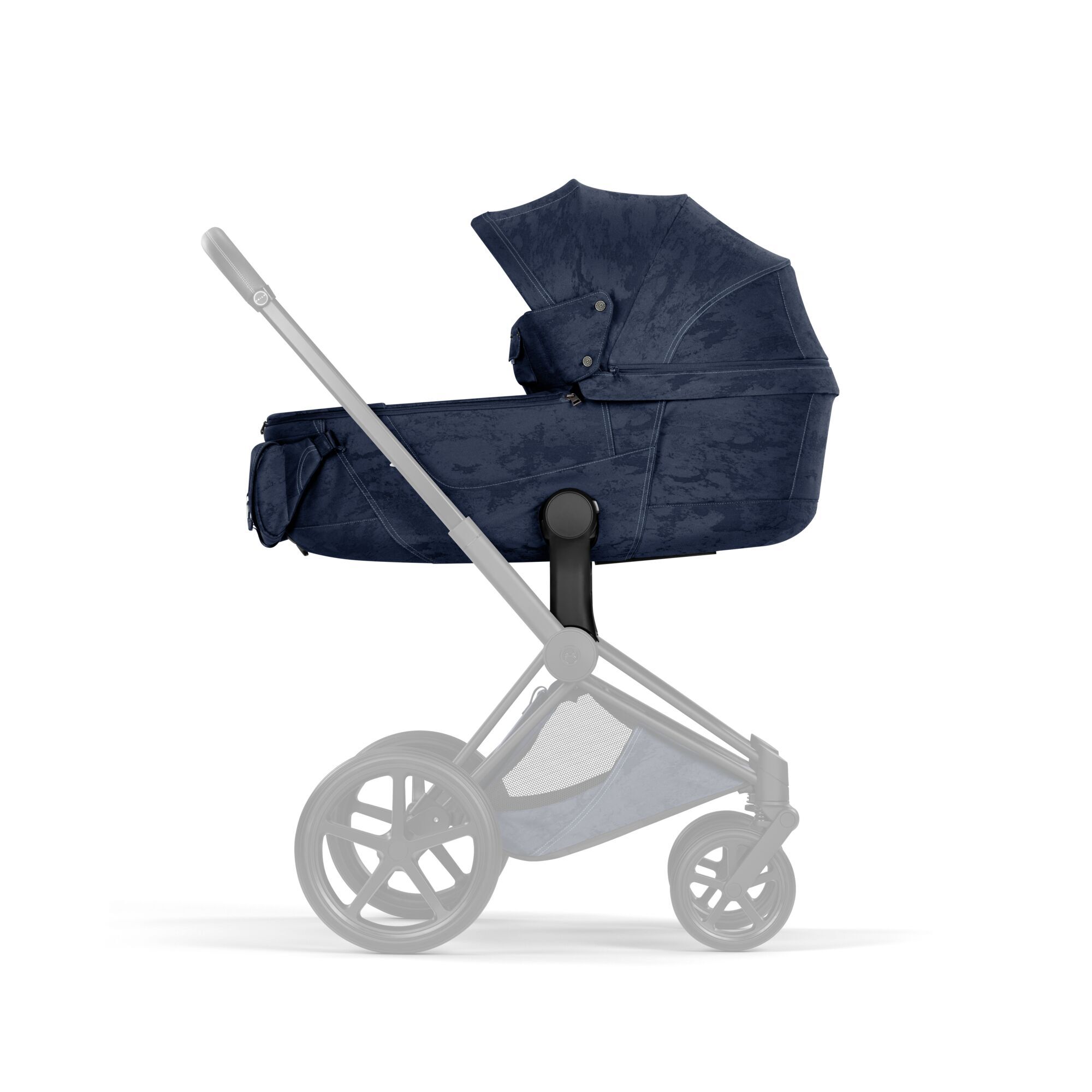 Priam Fold Lux Carry Cot - Style Collection - Rebellious Luxury Denim Blue - Image 6
