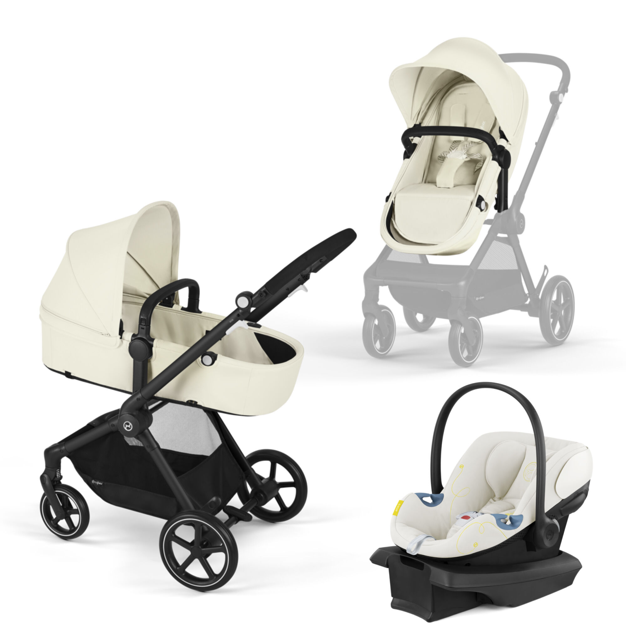 CYBEX Eos and Aton G Travel System - Seashell Beige in Seashell Beige (Black Frame) large-cybex-us image number 1