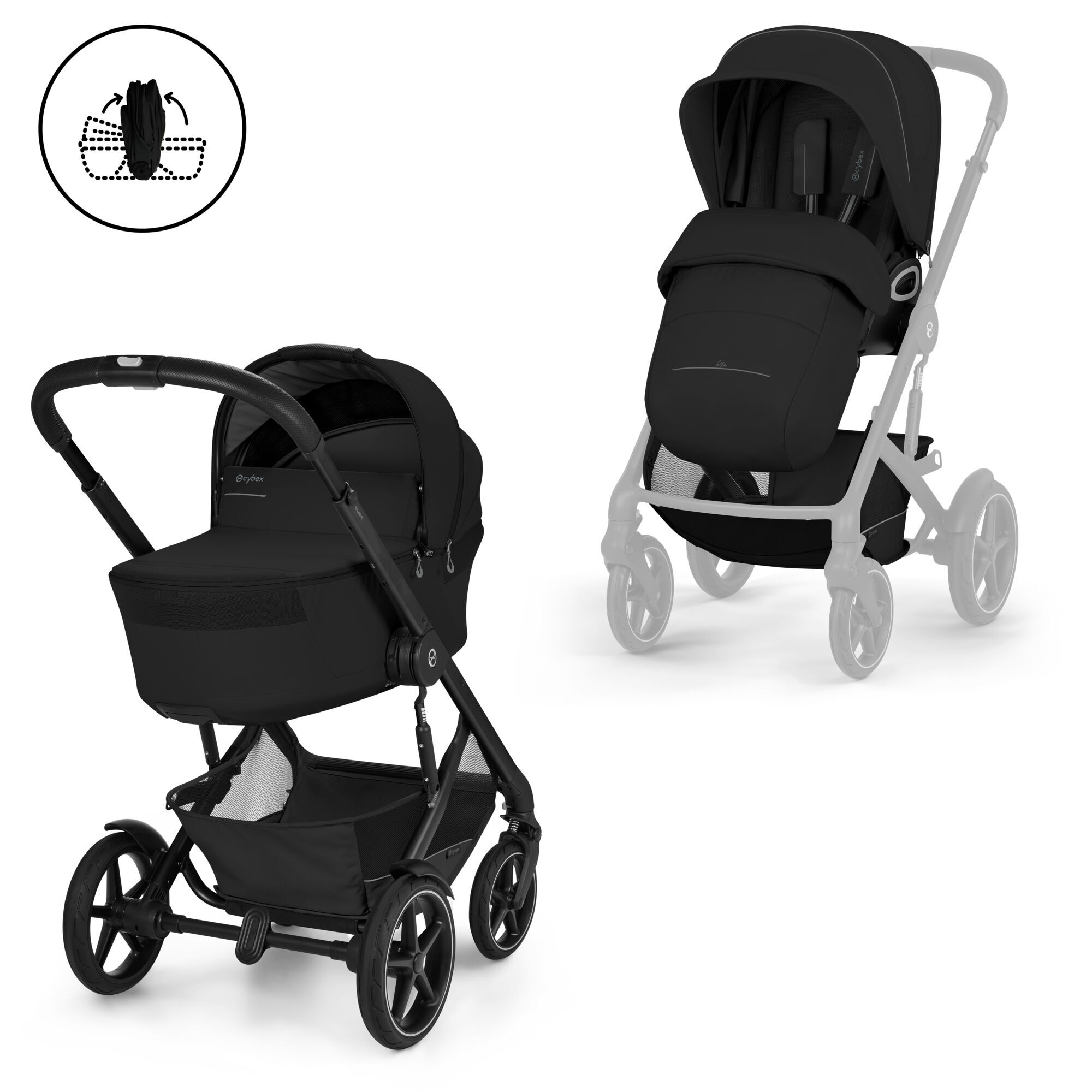 CYBEX Talos S Lux con navicella richiudibile &ndash; Moon Black (Telaio Black) in Moon Black (Black Frame) large-cybex-neu numero immagine 1