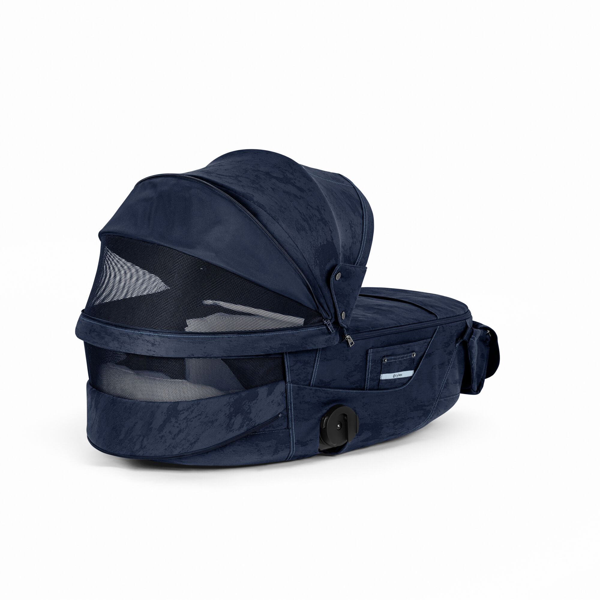Priam Fold Lux Carry Cot - Style Collection - Rebellious Luxury Denim Blue - Image 4