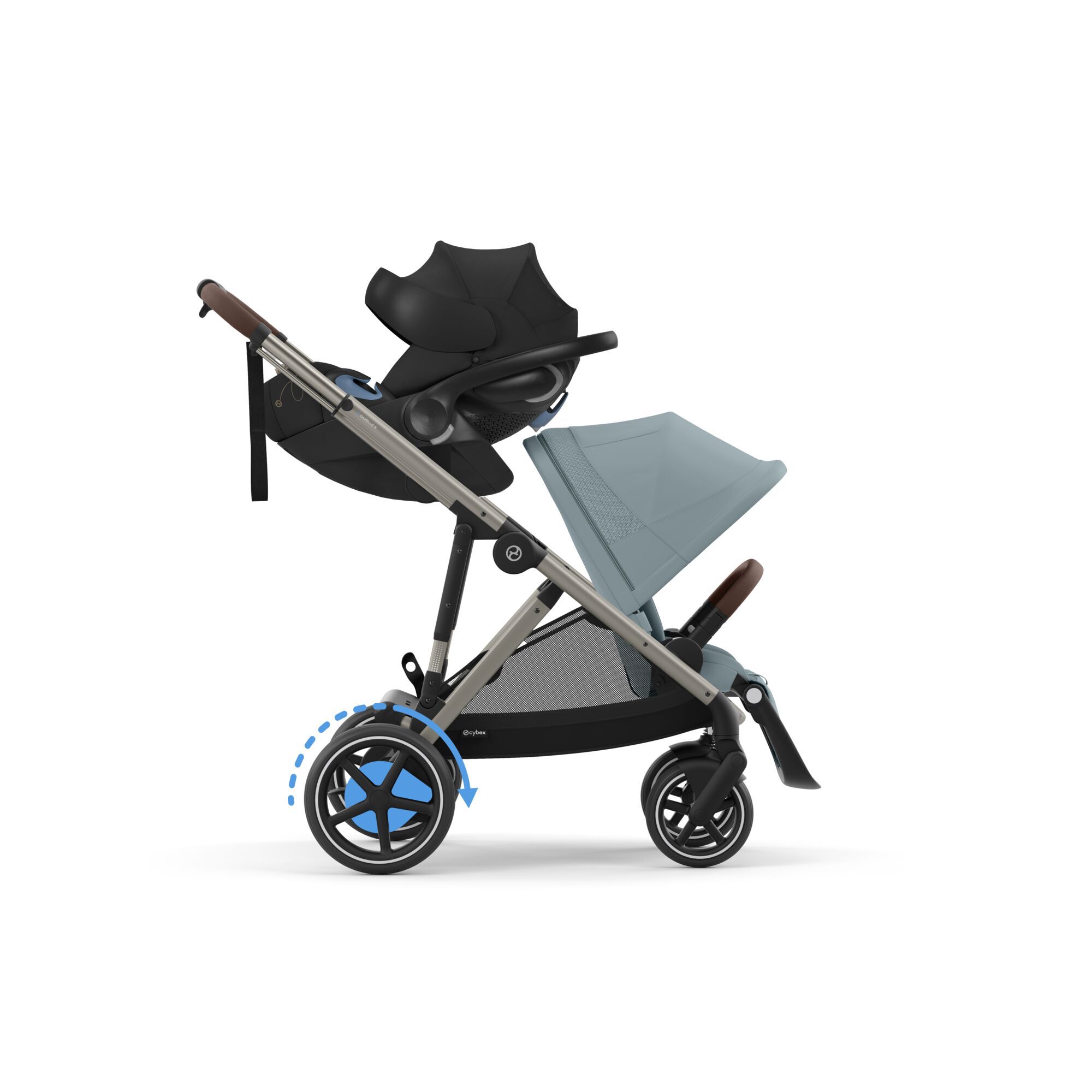 CYBEX e-Gazelle S - Stromy Blue (Taupe Frame) in Stormy Blue (Taupe Frame) large-cybex-us image number 5