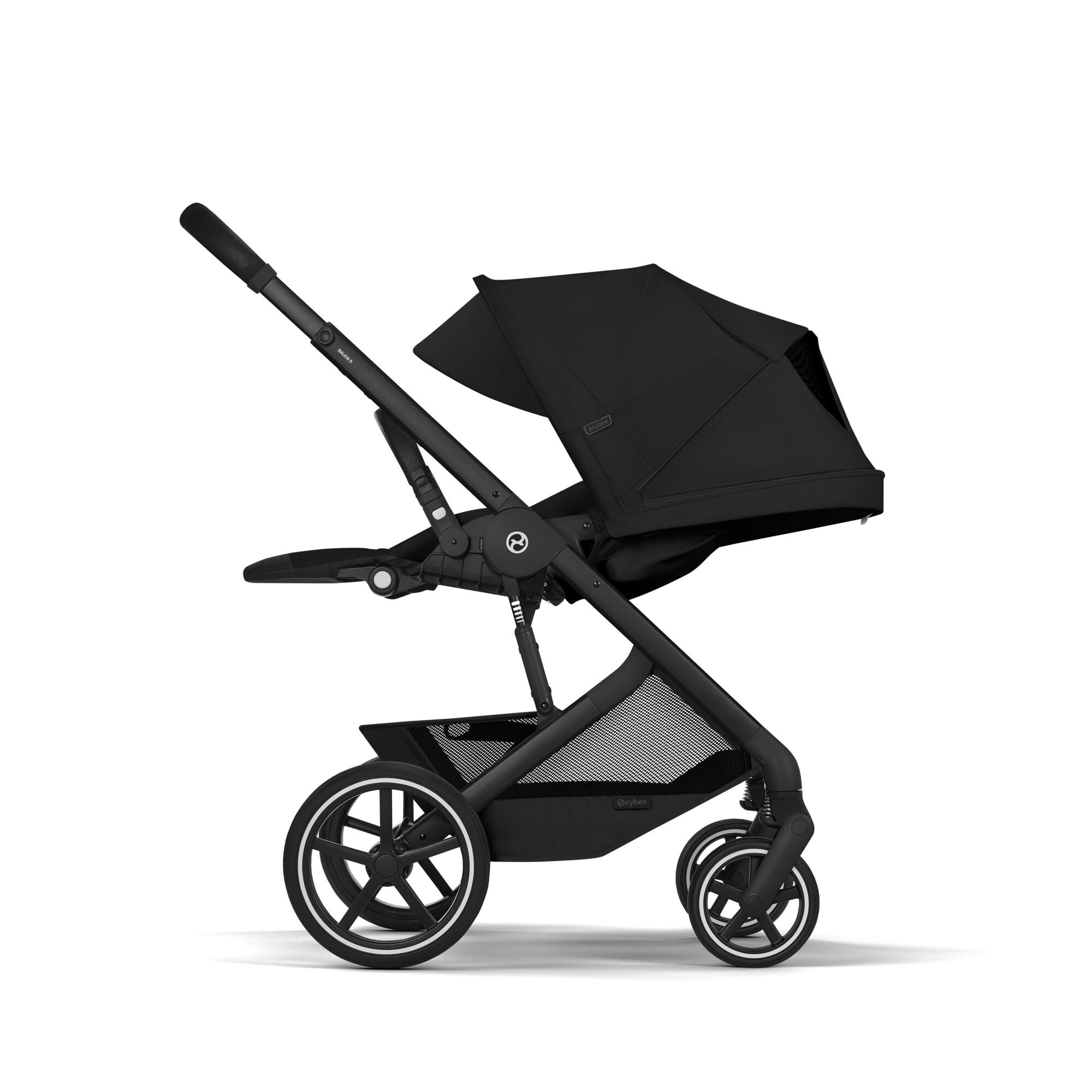 CYBEX Balios S Lux with Fold Cot - Moon Black (Black Frame) in Moon Black (Black Frame) large-cybex-gb image number 8