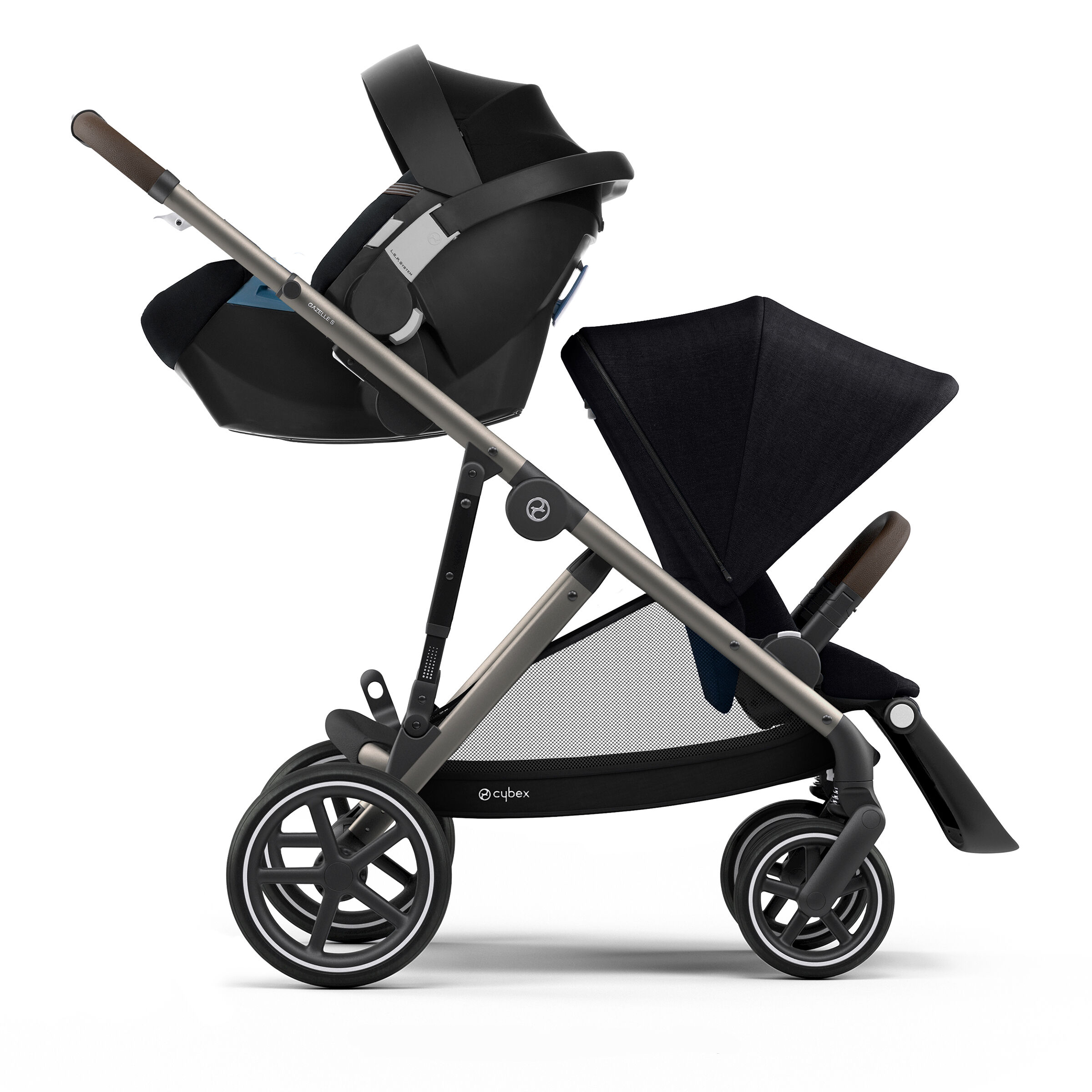 CYBEX Gazelle S - Deep Black in Deep Black (Taupe Frame) large-cybex-us image number 3