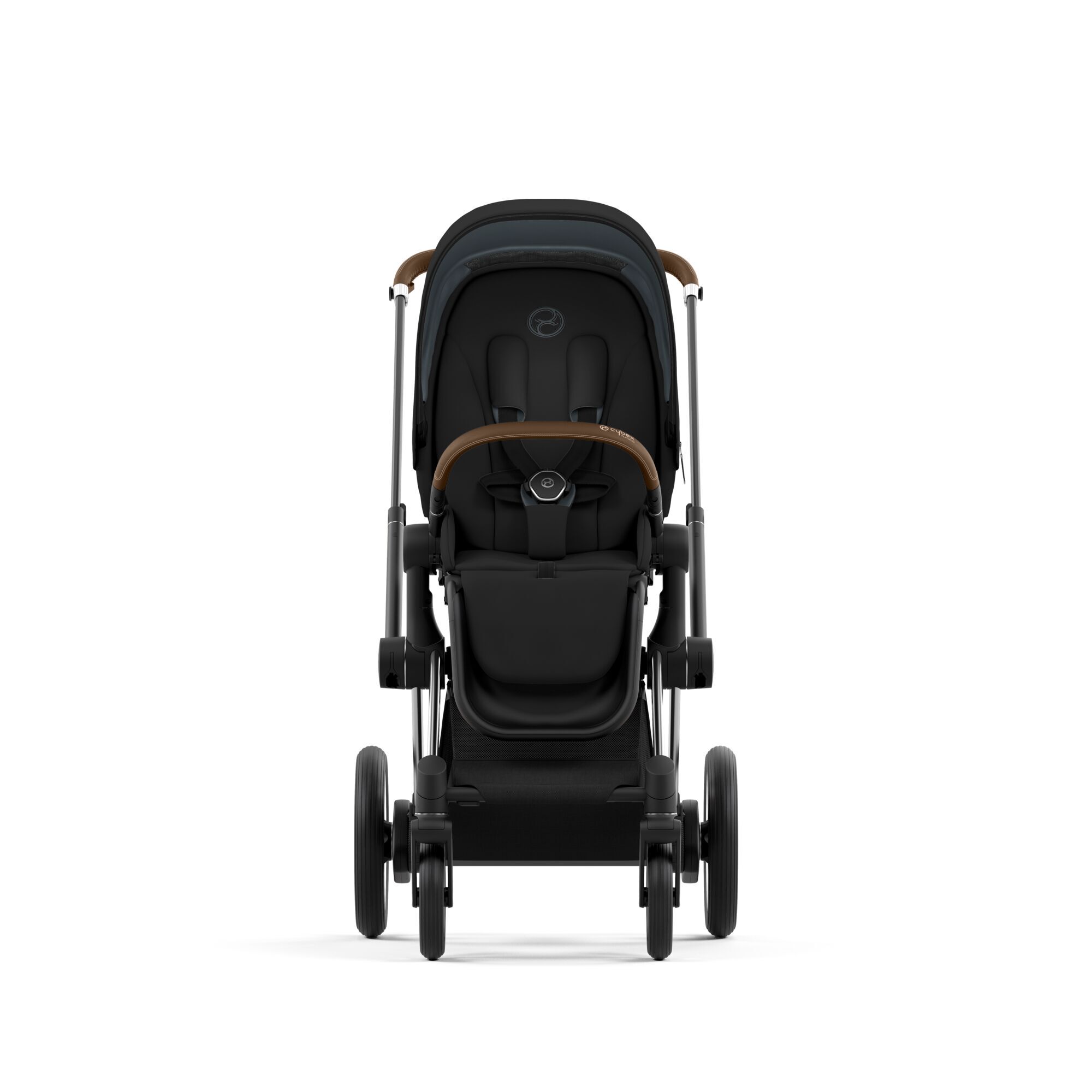 CYBEX e-Priam Frame - Chrome With Brown Details in Chrome With Brown Details large-cybex-au image number 3