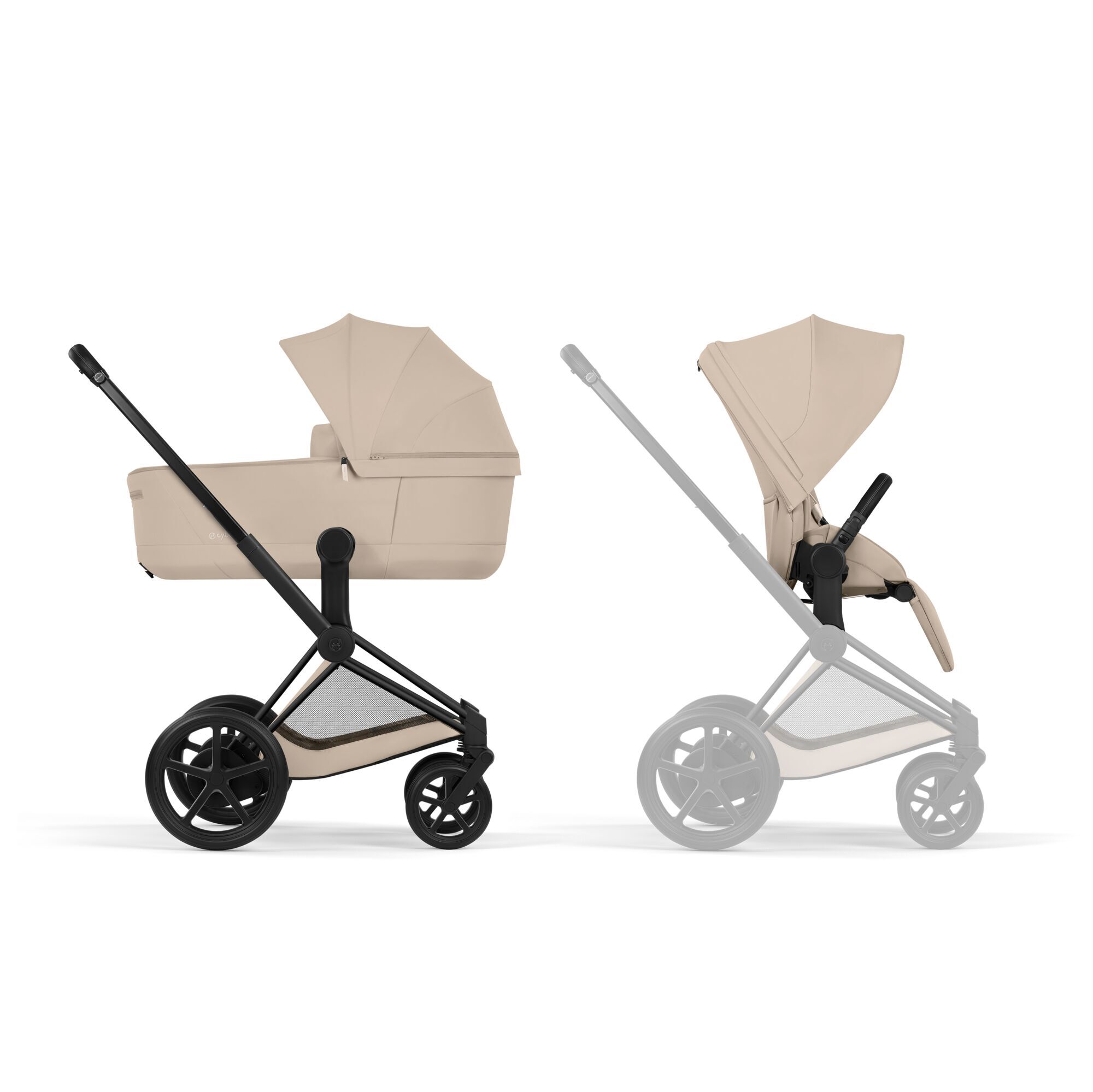 CYBEX e-Priam - Cozy Beige (frame in Matt Black) in Cozy Beige (Matt Black Frame) large-cybex-neu afbeelding nummer 2