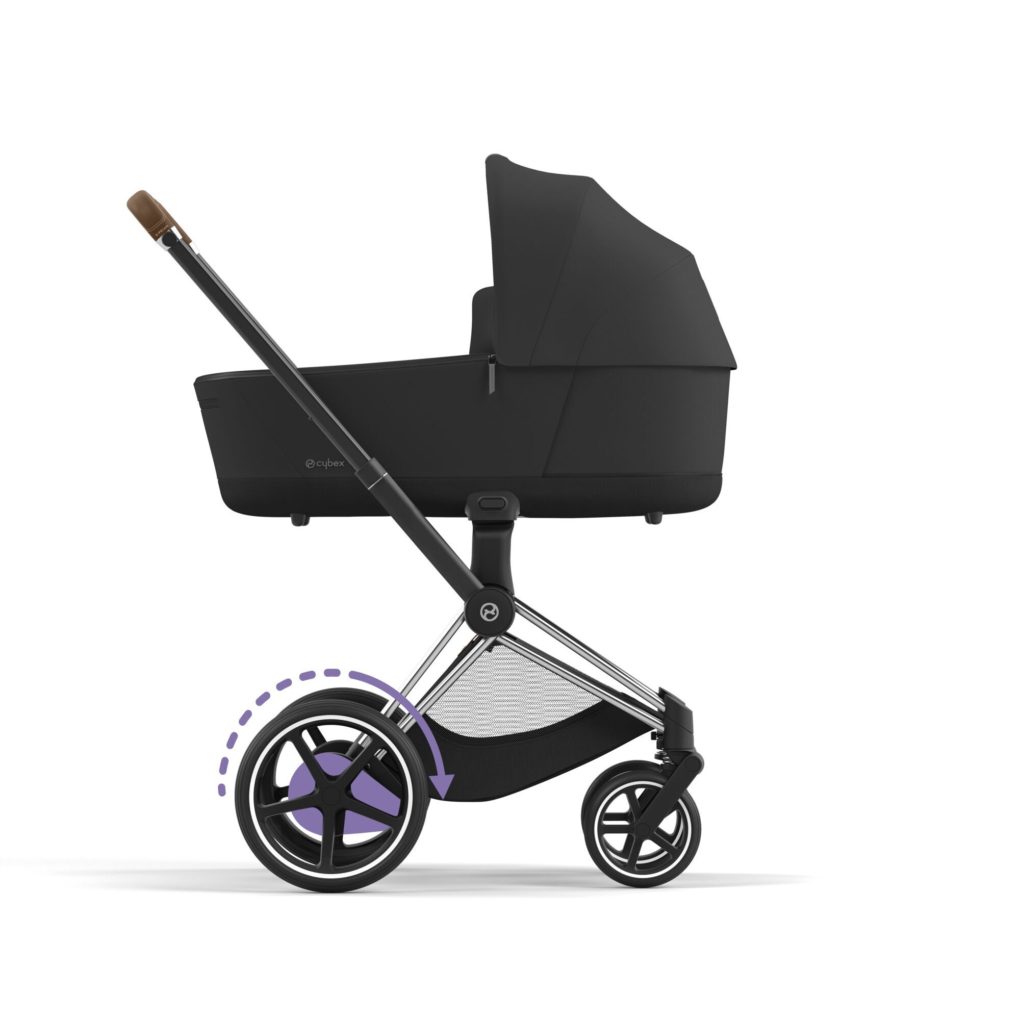 CYBEX e-Priam Frame - Chrome With Brown Details in Chrome With Brown Details large-cybex-cn image number 4